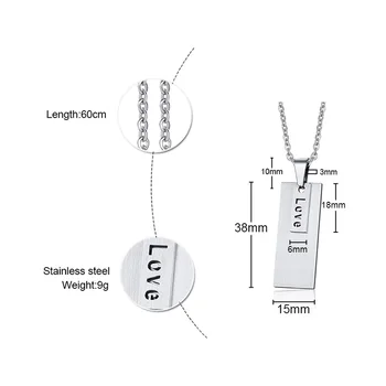 

FXM CCE16 stainless steel necklace hot sell popular single women 38mm block LOVE USA lover gift women jewelry