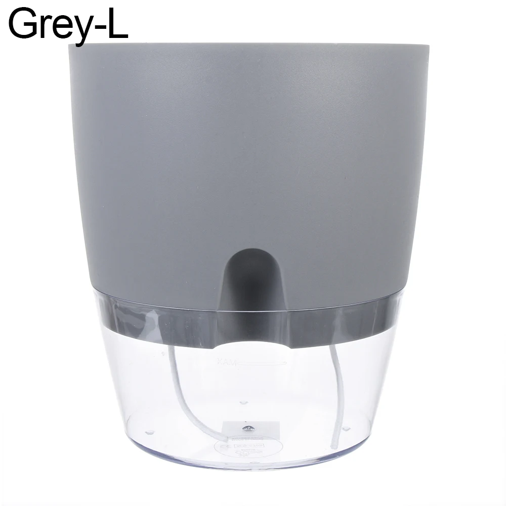 2-Layer Lazy Self-watering Flowerpot Sprinkling Fower Pot Automatic Water Container with Cotton Rope Home Garden Decor 