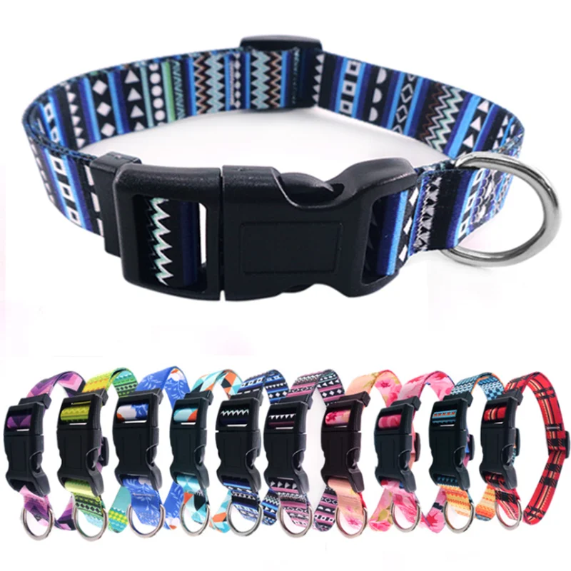 Removable Dog Collar Bohemia Style Adjustable Polyester Pet Necklace Loop for Small Big Dogs