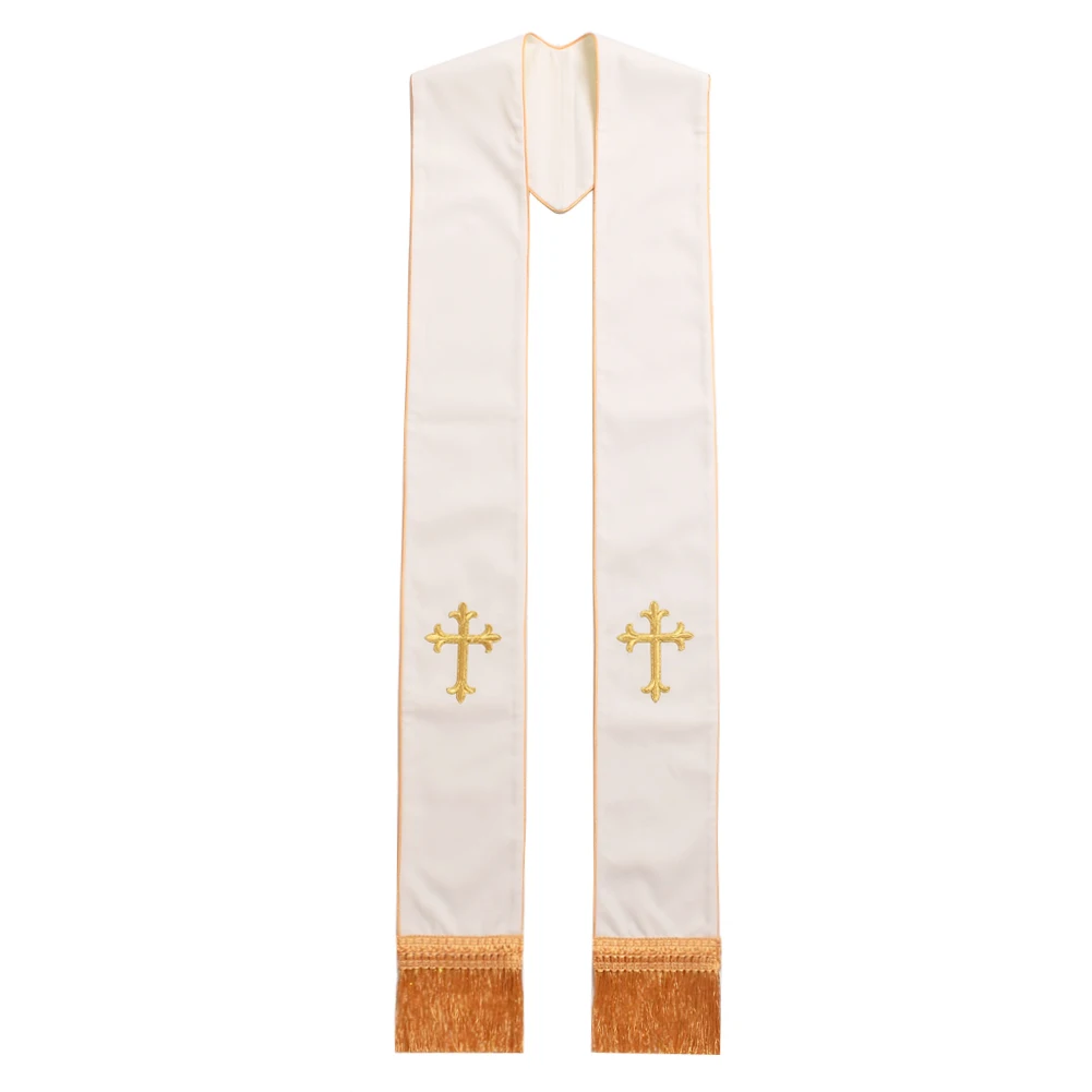 Scarf accessories Church Pastor Stole Unisex Adult Overlay Cross Catholic Priest Clergy Scarf Cosplay Costume Accessories