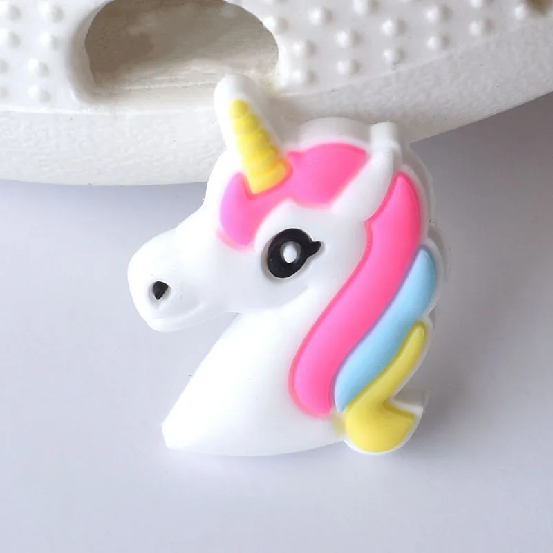 2021-2022 Season Unicorn PVC Soft Rubber Shoe Ornament Decoration Removable Garden Shoe Ornament Shoe Buckle  Charms for Crocses