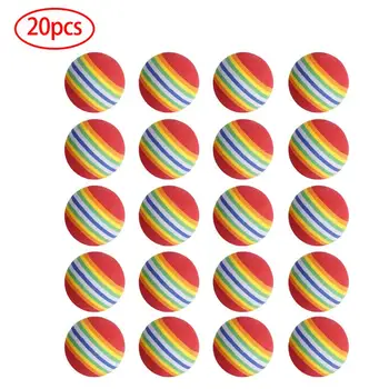 

20Pcs 42mm EVA Foam Soft Rainbow Stripe Golf Training Balls Swing Golf Club Beginner Practice Training Aids Ball Indoor