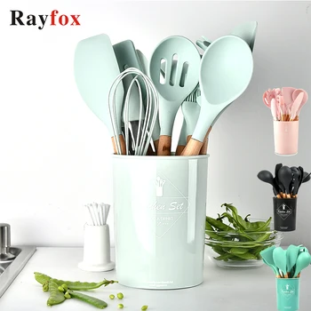 

Silicone Kitchen Accessories Cooking Utensils Tools Set Non-stick Spatula Shovel Kitchenware Cookware Kitchen Gadgets Kit Spoon