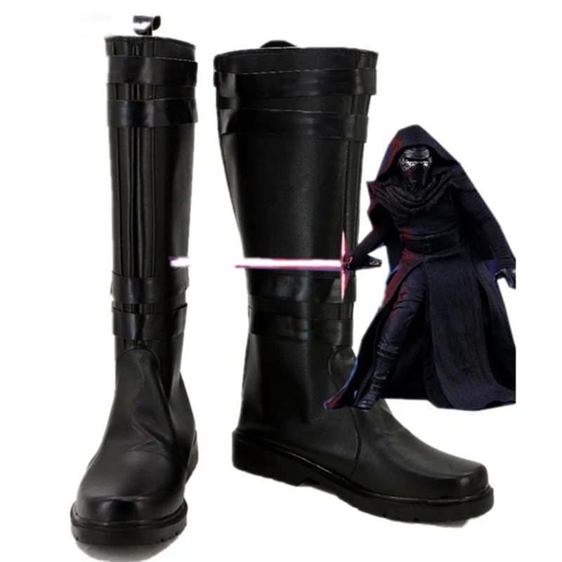Звездные войны 7 The Force Awakens Kylo Ren; черные ботинки для косплея из фильма «джедай»; обувь для взрослых; вечерние мужские ботинки на Хэллоуин - Цвет: Boots