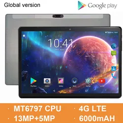 Tablette Android MT6797, 10 cœurs, 4G, 10.1 pouces, téléphone, SIM, caméra 13mp, GPS, batterie 6000mAH, avec google play store, bon marché 