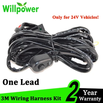 

Willpower Car LED Light Bar Wire 3M DC 24V 40A Wiring Harness Relay Loom Cable Kit Fuse for Auto Driving Offroad Led Work Lamp