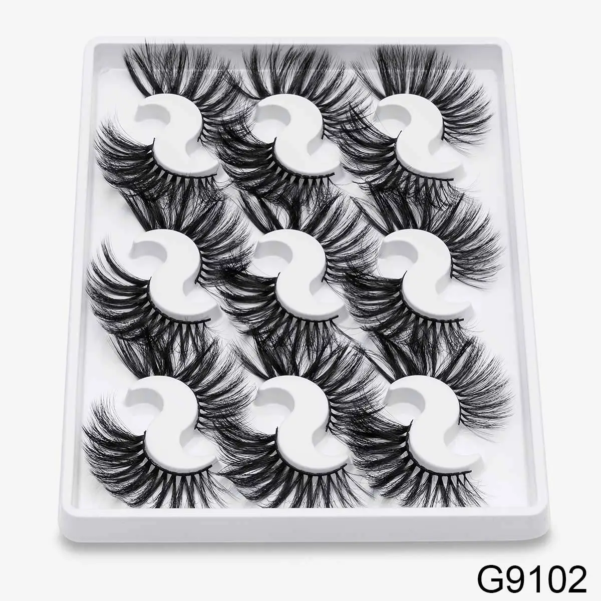 G9102 9 пар ресниц, натуральные длинные 3D ресницы из искусственной норки, толстые, ручная работа, полная полоска, ресницы, объемные, мягкие, норковые ресницы, накладные ресницы - Цвет: G9102
