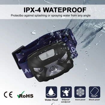 

USB Rechargeable Sensor Head Torch Light Waterproof LED Headlamp Headlight