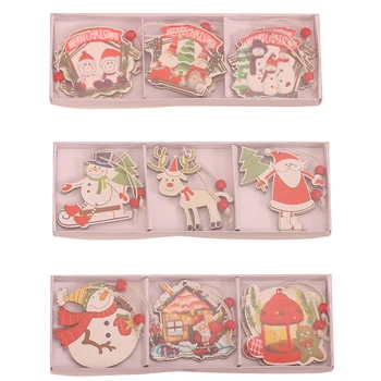 

Color Wood Ornaments/Cartoon Christmas Tree Pendant/Home Decor/DIY House/Painted Wooden Old Man Snowflake Ornaments