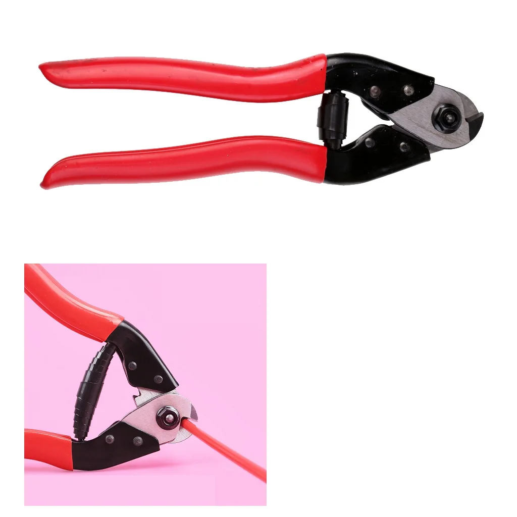 Red Handle Wire Cable Cutting Plier Cutter Stripper for Bike Repair and Electrician Use