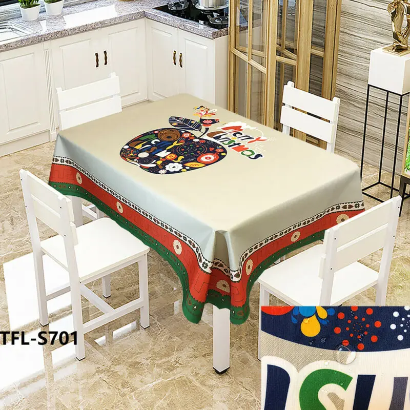 Faroot Merry Christmas хлопковая скатерть с принтом, скатерть, моющиеся прямоугольные рождественские вечерние для домашнего ужина, Декор, подарок