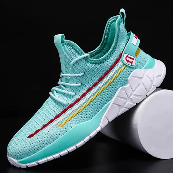 

Men Casual Shoes Flying Woven Sneakers Tide Shoes Rubber Sole Zapatos de Hombre Breathable Lightweight Soft Sweat-Absorbant