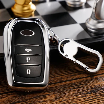 

2020 New Car Key Cover Case Suede Leather key Set For Toyota Hilux Fortuner Land Cruiser Camry Coralla Crown RAV4 Highlander