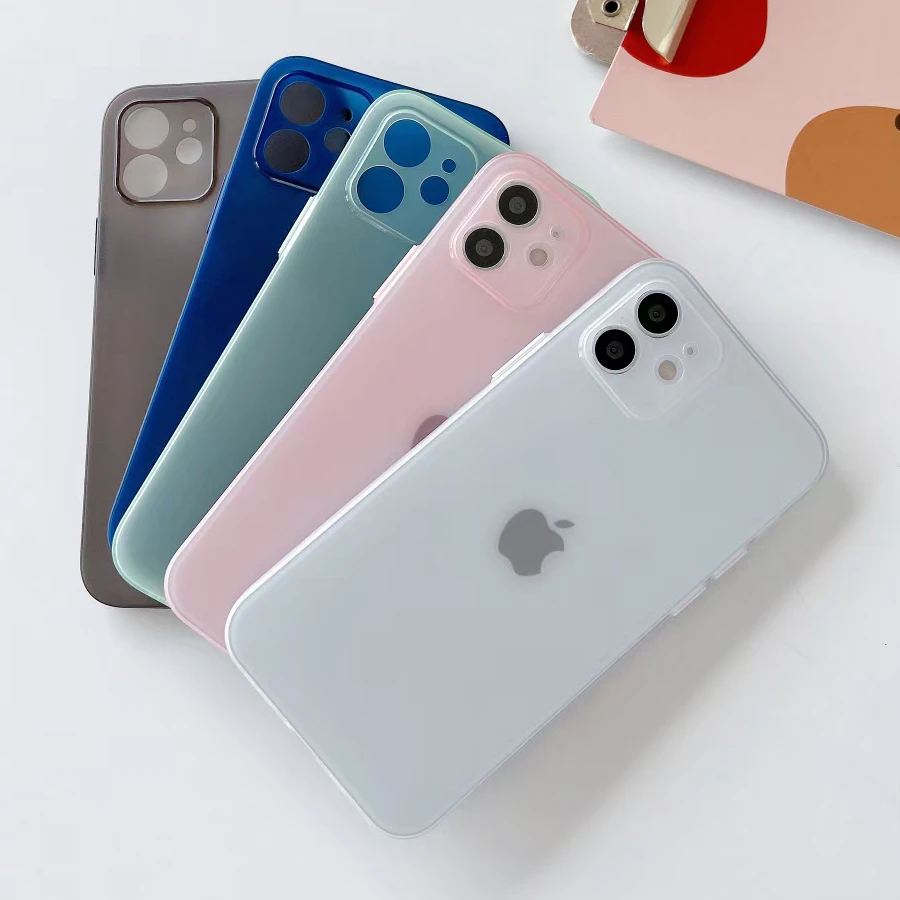 6Colors Soft Ultra Thin Matte TPU Case For iPhone X XR XS 11 12 13 Mini Pro Max Shockproof Liquid Silicone Phone Cover iphone 13 pro max case clear