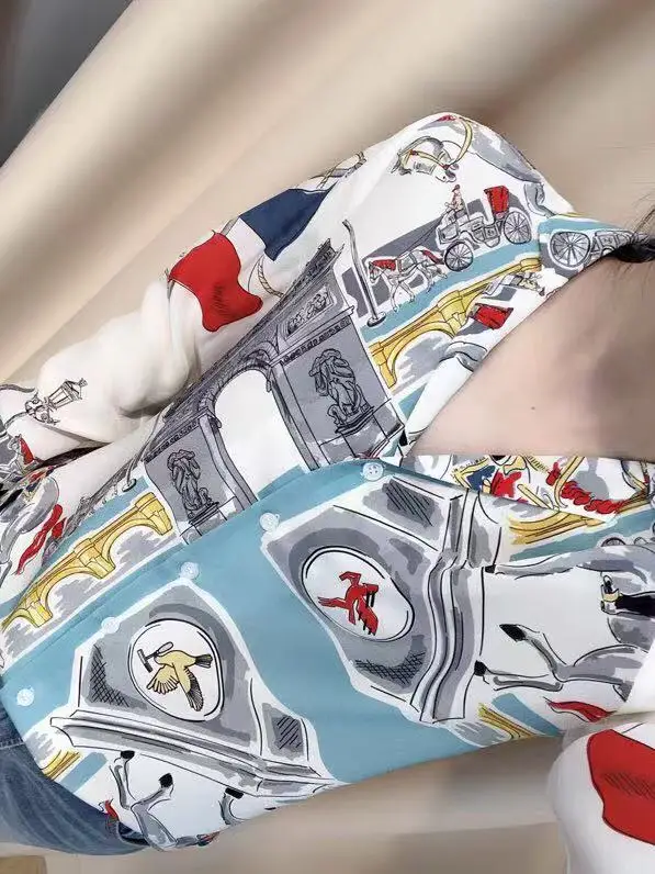 AH12348, модные женские блузки и рубашки,, Подиумные, Роскошные, известный бренд, Европейский дизайн, вечерние, стильная женская одежда