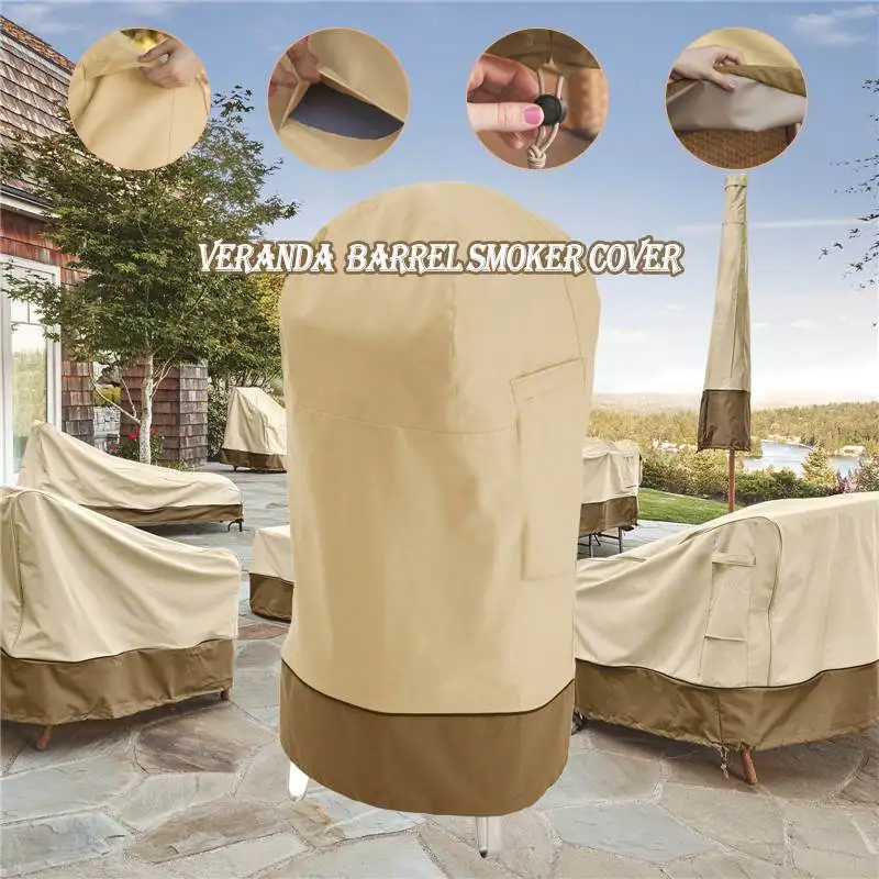 

Smoker Cover Furniture Protection Durable Waterproof BBQ Cover BBQ Accessories Grill Cover Anti Dust Rain Gas Tear Resistant