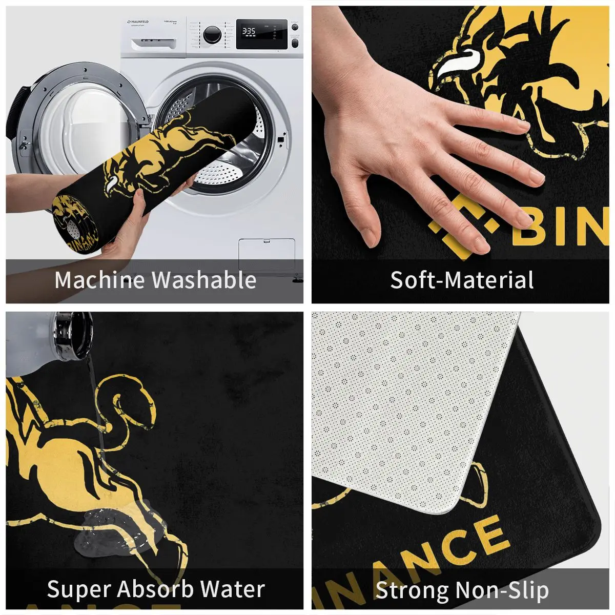 Binance Coin Crypto Miners Bathroom Mat BNB Bull Doormat Carpet Balcony Rug  Home | eBay Australia