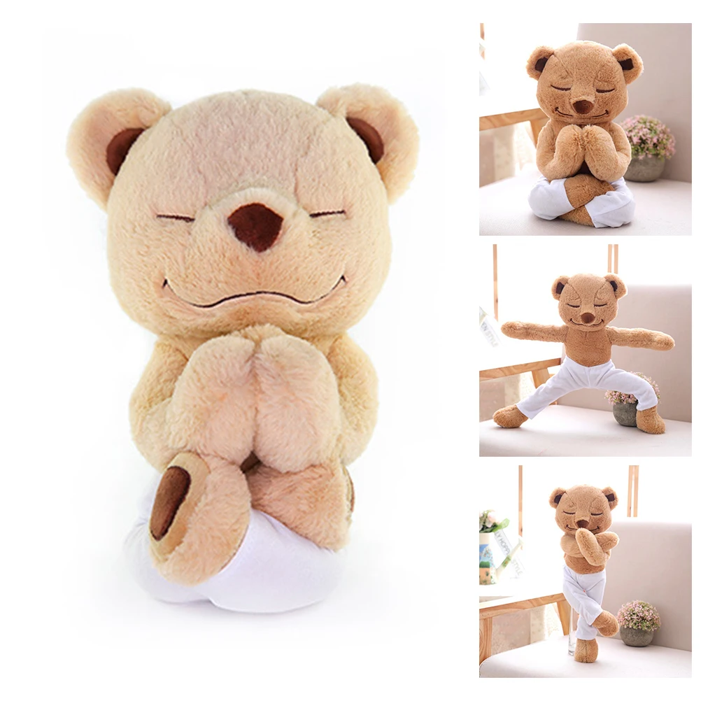Muñeco de oso de peluche para Yoga, muñeco de oso de dibujos animados