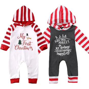 

Newborn Toddler Kid Baby Boy Girl Christmas prints Romper Long Sleeve Clothes One-Piece Jumpsuit Outfit Autumn 0-24M