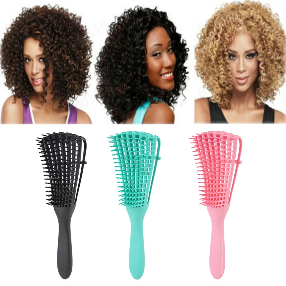 3 Color Women Hair Scalp Massage Comb Bristle ABS Hairbrush Wet Curly Detangle Hair Brush for Salon Hairdressing Styling Tools