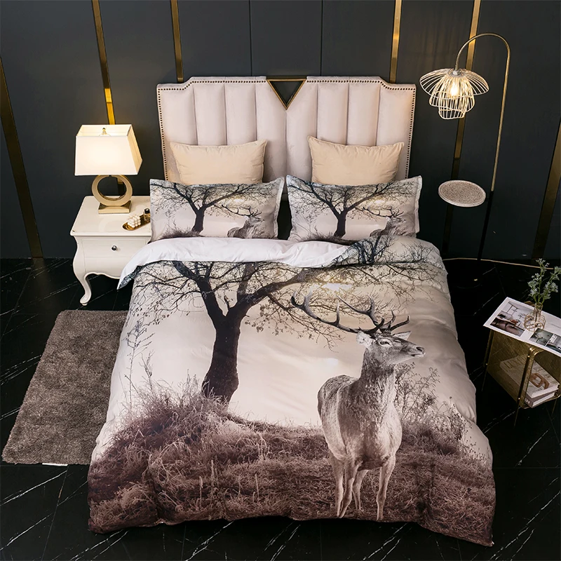 

Landscape deer 3D printing duvet cover pillowcase soft bedding single double extra large duvet cover