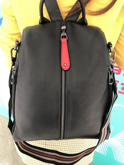 ZOOLER, новинка, черная Дорожная сумка, натуральный кожаный рюкзак, женские рюкзаки из натуральной кожи, модный роскошный рюкзак, сумки для девушек# HS209