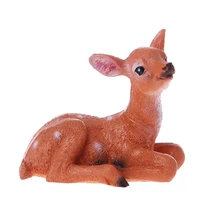 Миниатюрный садовый пейзаж маленький олень Смола ремесло Фея садовый декор 72XF