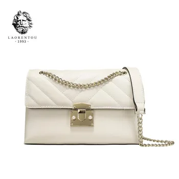 

LAORENTOU New Women Leather bag fashion chains bags cowhide women handbags small bag women leather shoulder Crossbody bag