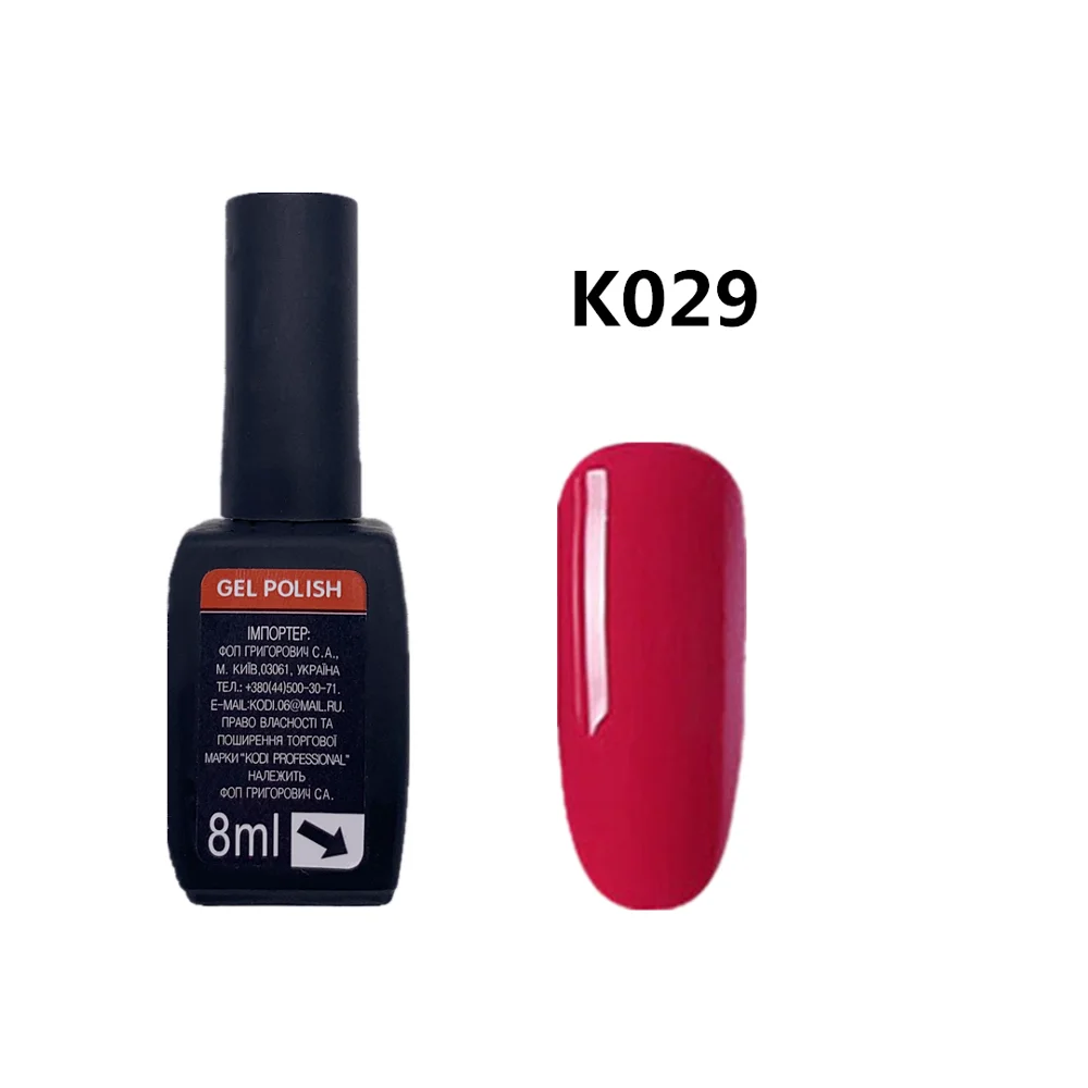 K029 KODI гель 8 мл Гель-лак для ногтей DIY дизайн профессиональный УФ светодиодный лак для ногтей красного цвета Гибридный долговечный гель - Цвет: K029