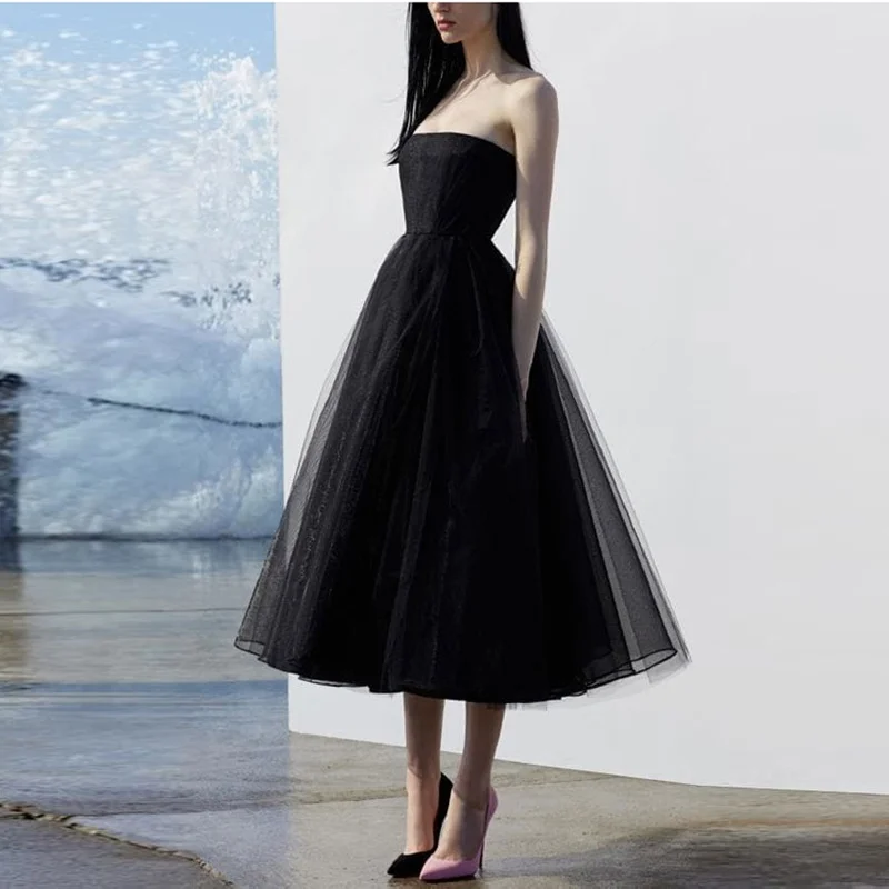 BBQ012 латексные без бретелек черные короткие вечерние платья торжественное платье трапециевидной формы женское платье платья для выпускного вечера распродажа на заказ сделано в Китае - Цвет: Черный