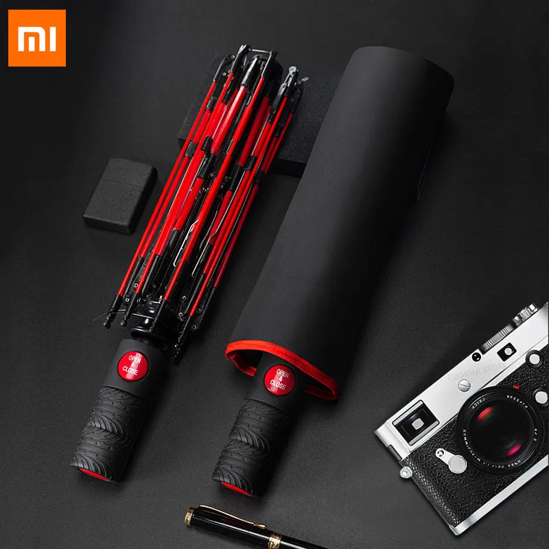 Автоматический деловой Зонт Xiaomi складной зонт с тремя слоями для мужчин и женщин