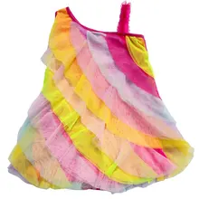 Платье для маленьких девочек; новое разноцветное платье без рукавов; Детские многослойные платья принцессы