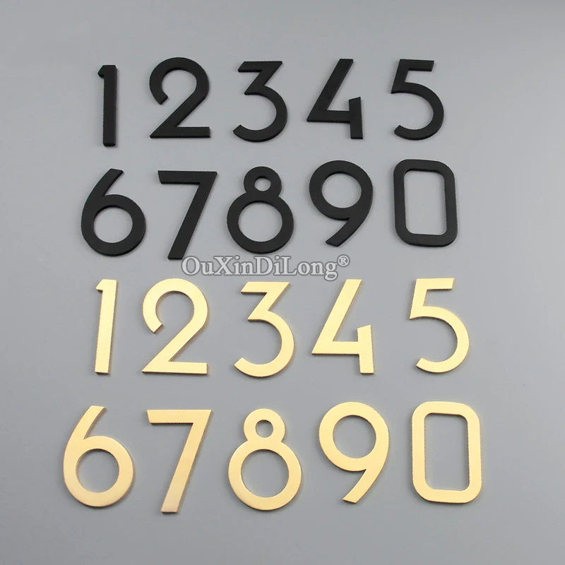 Brand New Pure Brass Self-adhesive House Signs Door Numbers Door Alphabet House Mail Home Room Street Sign Address 0~9 Numbers