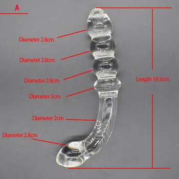 Pyrex Glass 8 Anal Beads Butt Plug Big Ball Large Crystal Dildo Penis Artificial Dick Gay Masturbate Adult Sex Toy For Women men 3