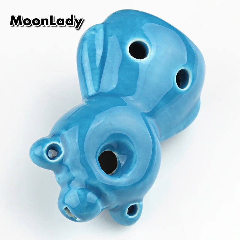  4 Colors Ocarina 6 Hole Bear Small Ocarina Alto C Tone Beginner Ocarina Tourist Souvenir Teaching T - 4000401294612