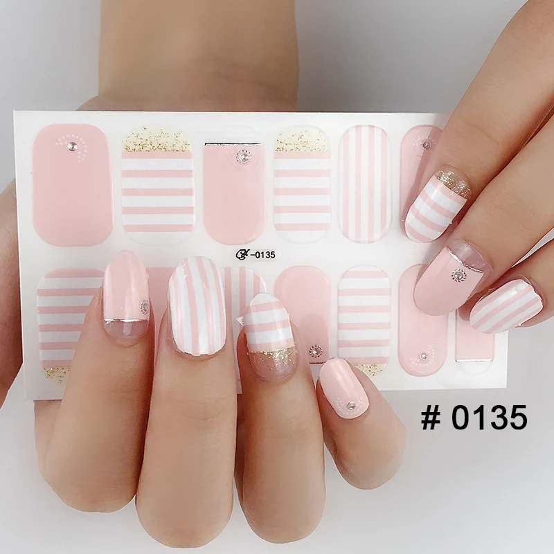 Мода 31 дизайн 3D полное покрытие ногтей стикер водонепроницаемый самоклеющиеся ногтей искусство украшение для маникюра «сделай сам» блеск ногтей обертывания - Цвет: 0135