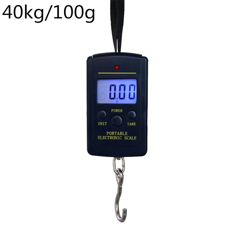 40kg 100g black 50 кг 10 г Электронные портативные цифровые весы, крючок для рыбалки, путешествий, Двойная точность, весы для багажа, весы, весы - Цвет: 40kg 100g black