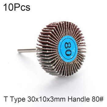 

10pcs Sanding Wheel Disc Set 30mm 80 Grit Sandpaper Flap Wheel for Rotary Tools