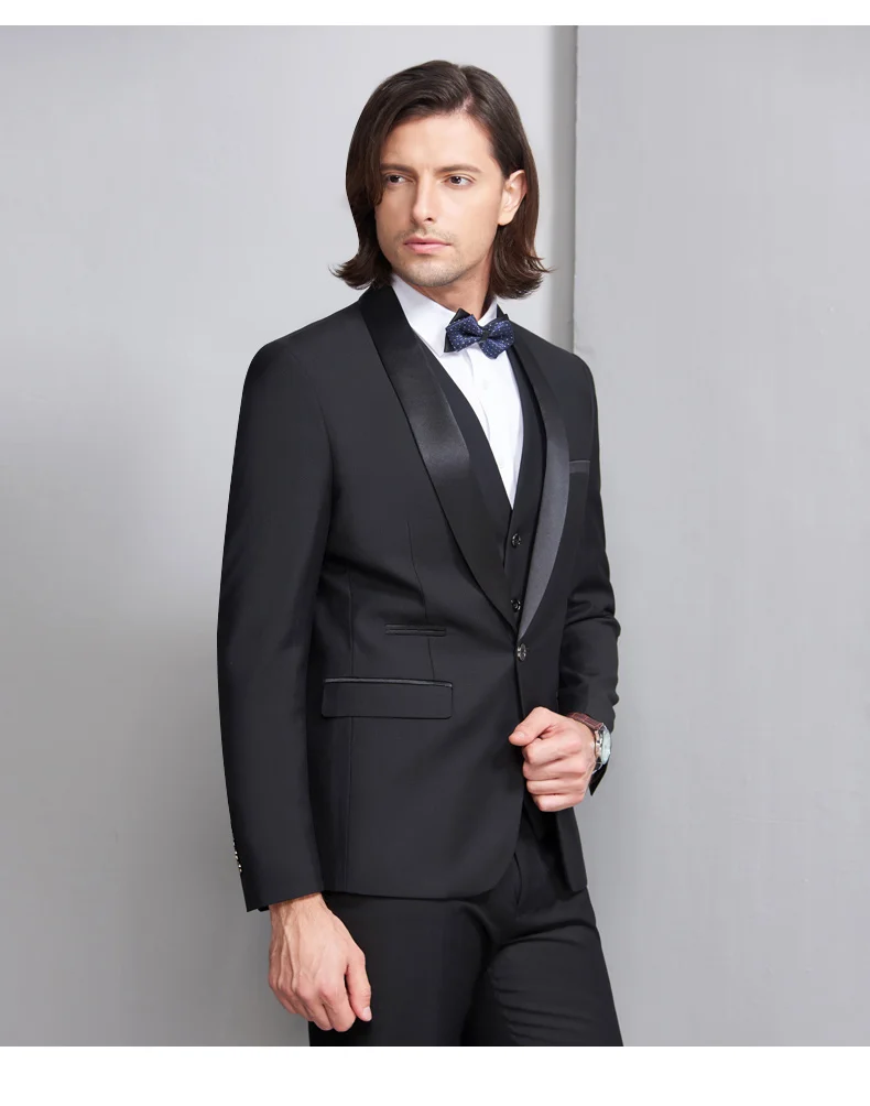 ZOGAA бренд мужской костюм свадебные костюмы для Мужская шаль воротник 3 шт Slim Fit бордовый костюм мужской s Королевский синий смокинг куртка