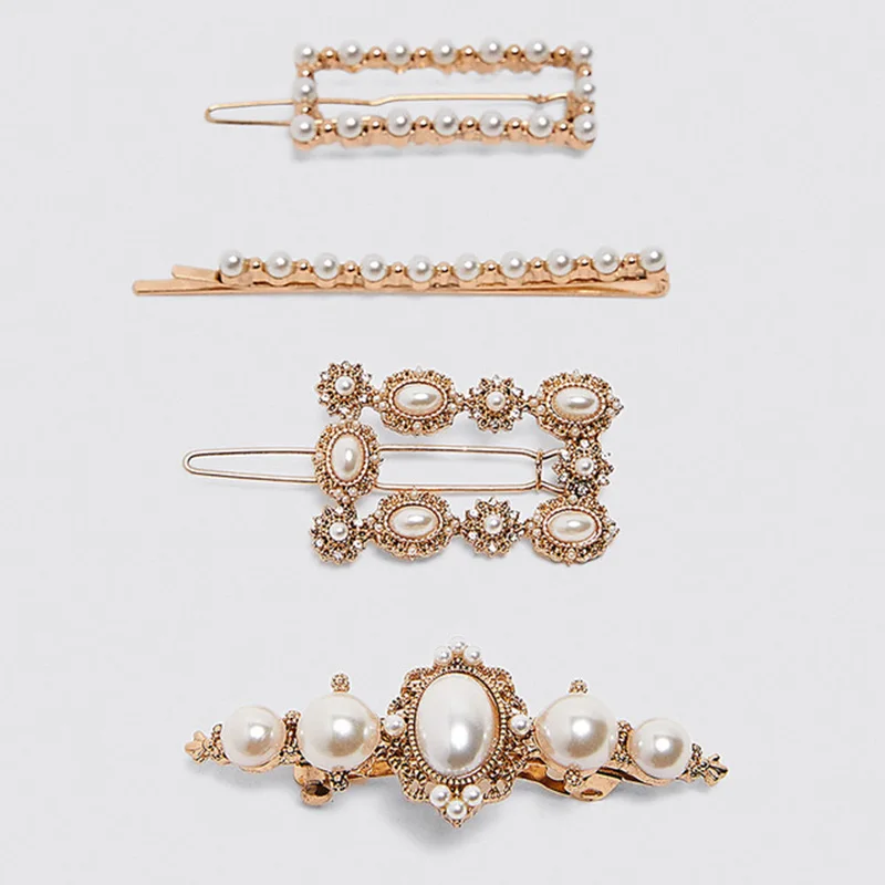 New ZA Flower Metal Crystal Hair Pins for Women Boho Cute Christmas Gifts Statement Hair Accessories Charm Hair Pins Wholesale