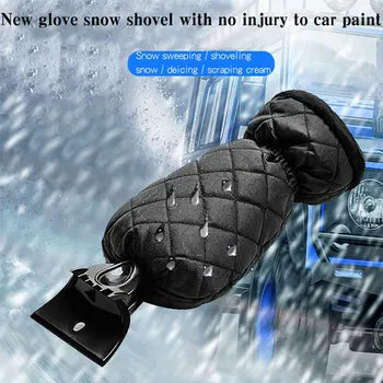 

2021 Car Ice Scraper Gloves Windshield Snow Scraper Remover Waterproof Thick Lined Glove Ice Scraper Tool for Auto Window Outdoo