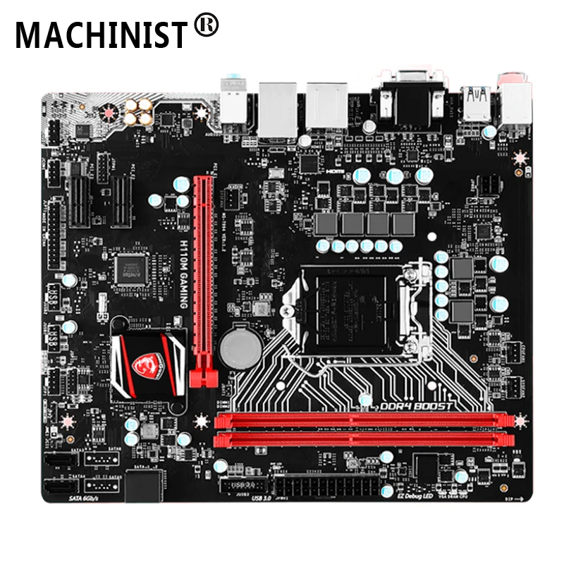 

For MSI H110M GAMING Desktop motherboard MB Intel H110 LGA 1151 micro-ATX DDR4 32GB SATA3.0 USB3.0 100% fully Tested