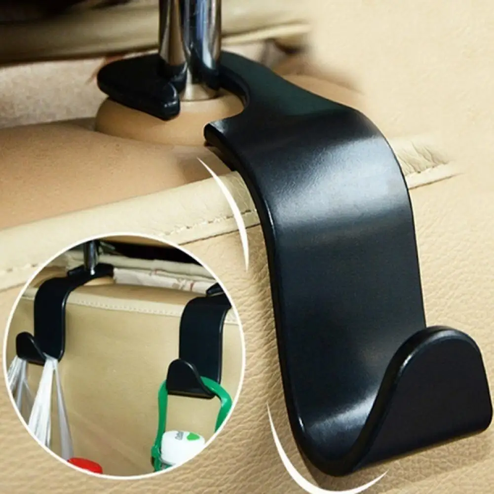 

Car Seat Back Headrest Mount Plastic Hook Bag Bottle Sundries Hanger Organizer
