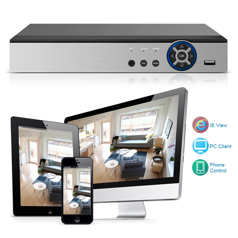 Аналоговая камера высокого разрешения CVI TVI NVR HVR 5-в-1 DVR 8CH 1080P ONVIF видео Регистраторы P2P подключением к телефону мониторинга для видеонаблюдения Системы комплект