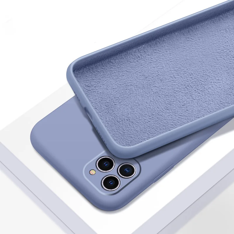 Роскошный жидкий силиконовый чехол для IPhone 11 Pro Max, мягкий силиконовый чехол для IPhone 11 Pro Max, чехол для защиты камеры - Цвет: Gray