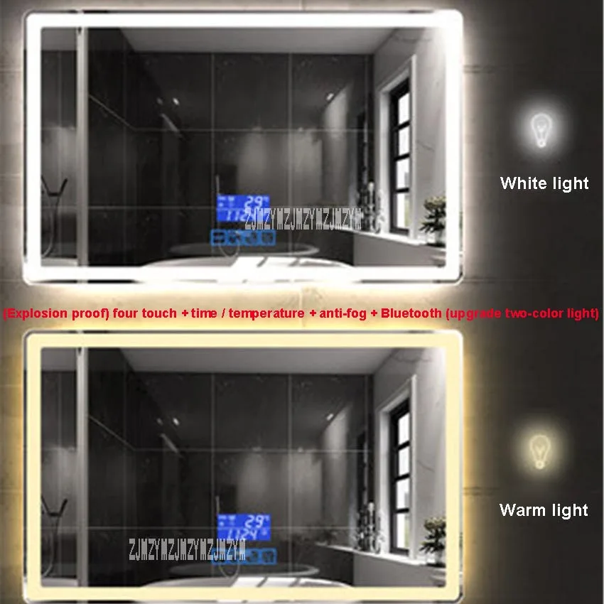 CTL305 умное зеркало настенное противотуманное зеркало для ванной комнаты светодиодный сенсорный переключатель Bluetooth зеркало для ванной комнаты 110 В/220 В 4,8 Вт/м 800*1300 мм
