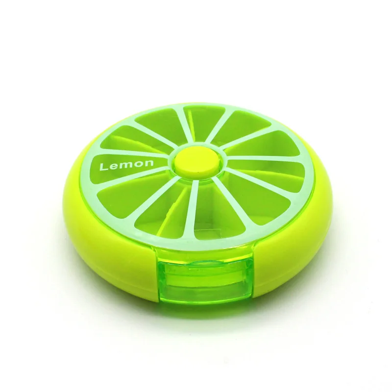 7 дней на открытом воздухе путешествия таблетки чехол для хранения Диспенсер Путешествия таблетки чехол разветвитель таблетки органайзер для лекарств на неделю вращающаяся коробка для таблеток - Цвет: green 2pcs