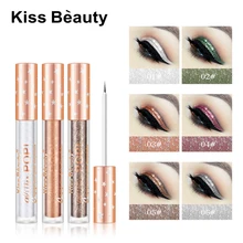 Kiss beauty 6 долговечные цвета Блестящий подводка для глаз Водонепроницаемая Косметика для макияжа лица блестящая жидкая подводка для глаз Цветная подводка для глаз TSLM1