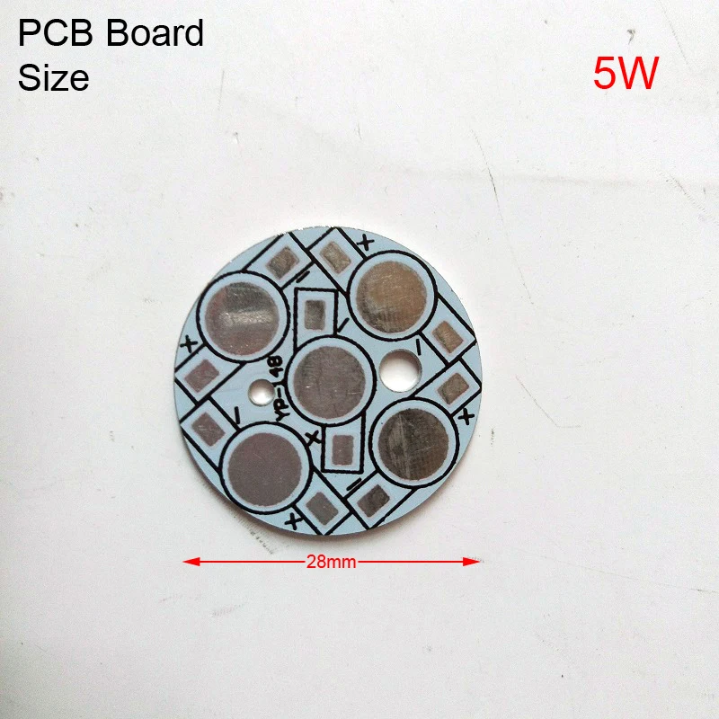 Алюминиевая пластина DIY, bulib лампа светодиодный PCB доска подложка база для Celiling свет теплоотвод панель 1 Вт/3 Вт/4 Вт/5 Вт/7 Вт/9 Вт/12 Вт - Испускаемый цвет: 5W 28mm