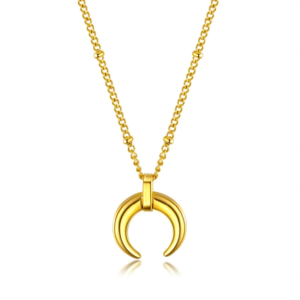 Gold Crescent Moon Choker Necklace in 